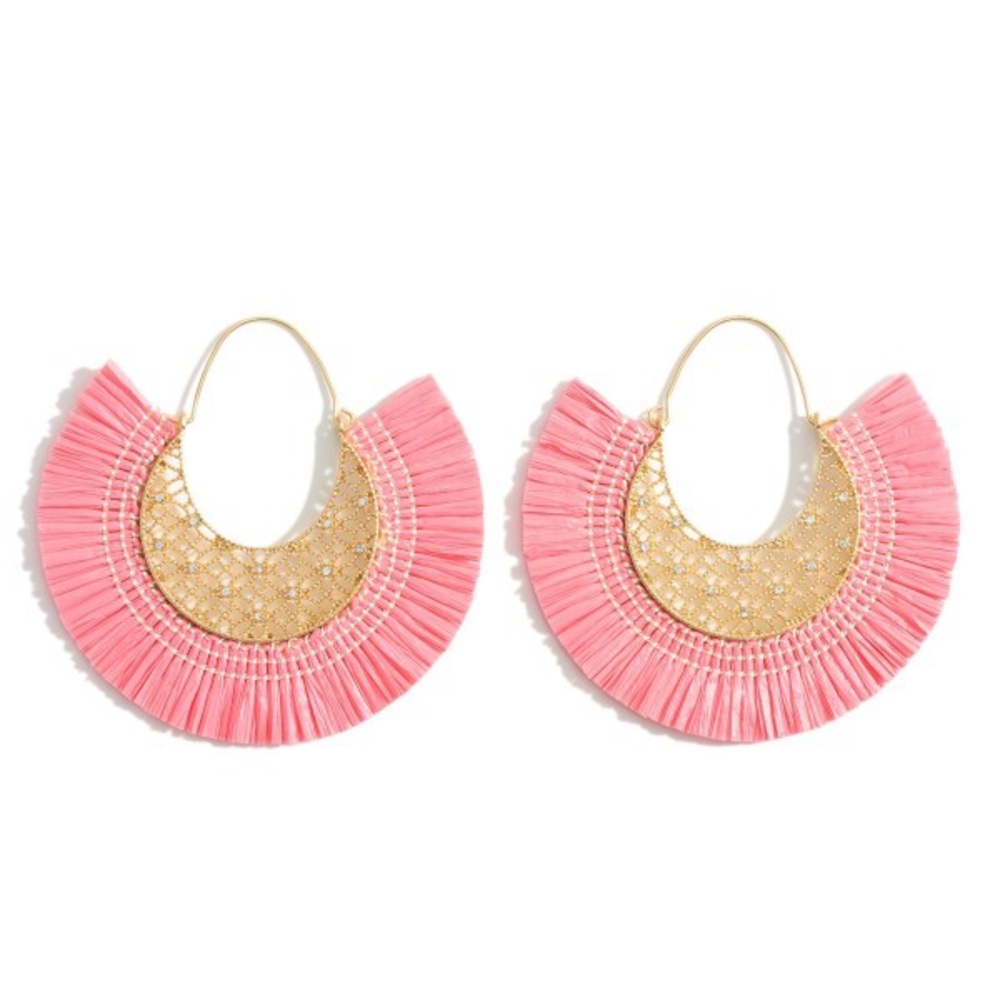 Pink Gold Threader Earrings Cubic Zirconia